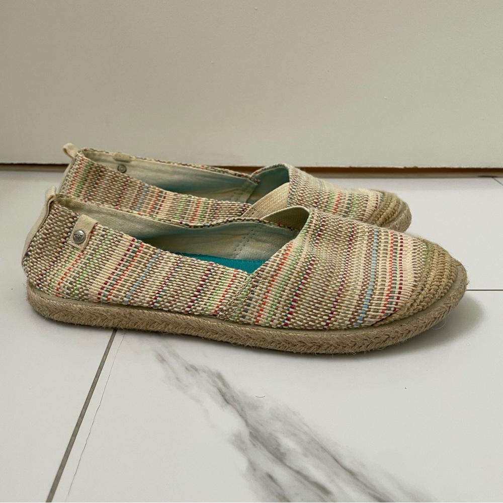 Roxy Multi Color Stripe Espadrilles Flats Shoes
